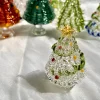 Handmade Glass Christmas Tree Statue, Green Glass Tree Decoration, Festive Christmas Tree, Christmas Sculpture Decoration, Christmas Gifts