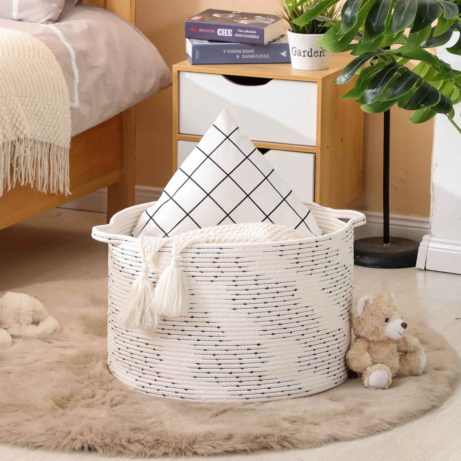 KAKAMAY Large Blanket Basket (20