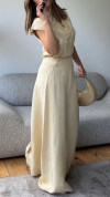 Ladies' V-neck Patchwork Striped Temperament Casual Suit