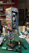 Miniature American Payphone in 1:12 Scale For Action Figure Displays / Toy Photography