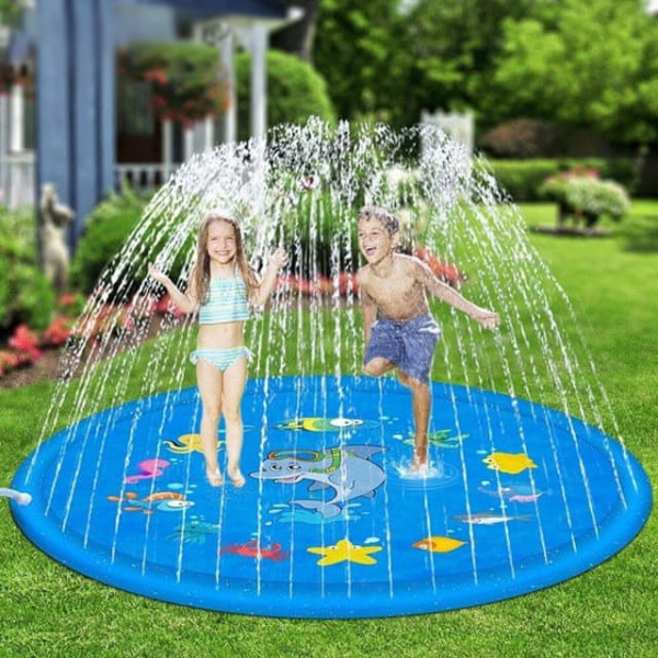 Kids Outdoor Water Play Sprinkler Mat, Perfect for children infants toddlers,boys and girls