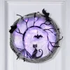 🦇Enchanted Night Bat & Cat Halloween Wreath with Purple LED Lights