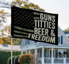 🎁Guns Titties Beer & Freedom - Funny Drinking USA Flag🍻