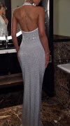 Ladies' Neck Hanging Hollow Sequins with Sexy Temperament Party Dress