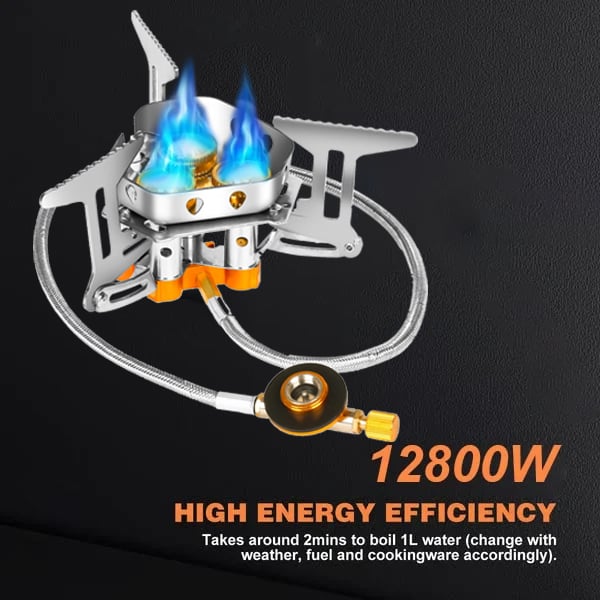 🔥LAST DAY 57% OFF🌟9900W/12800W Windproof Camping Stove, Camping Gas Stove with Piezo Ignition