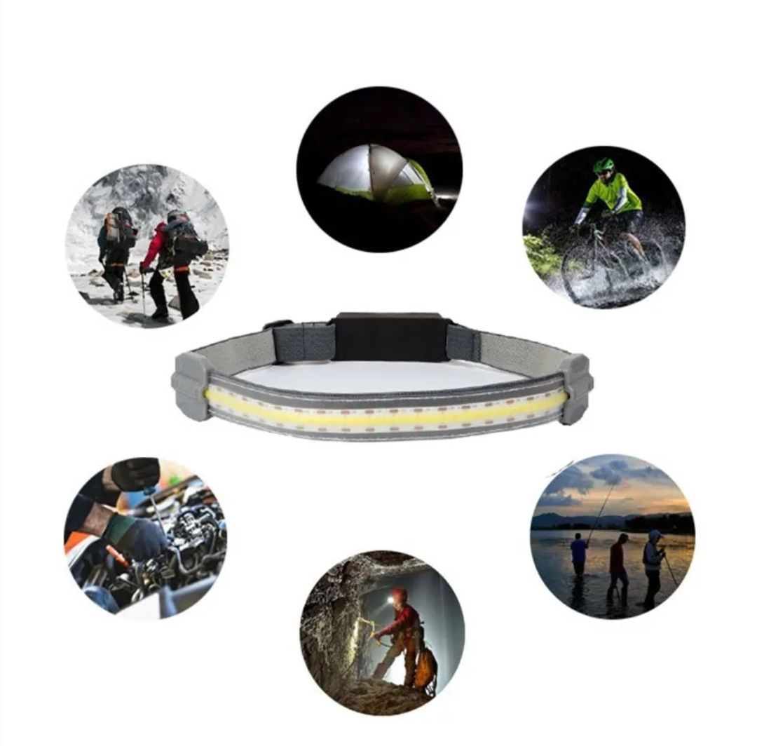 Broadbeam LED Headlamp Strip COB, 220° Illumination,3 Power Settings