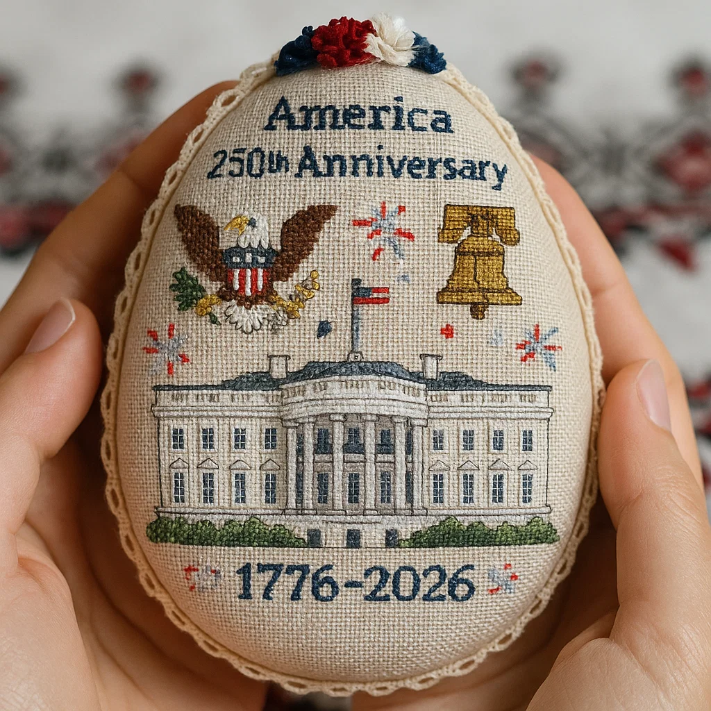 American 250th Anniversary Egg - Cross Stitch Kit