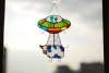 🛸UFO Abduction a Cow Stained Glass Suncatcher