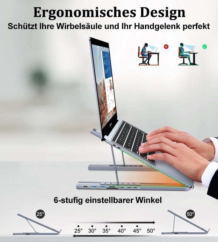 🔥Letzter Tag Verkauf 49% Rabatt  💻 8-in-1 USB-C Laptopständer