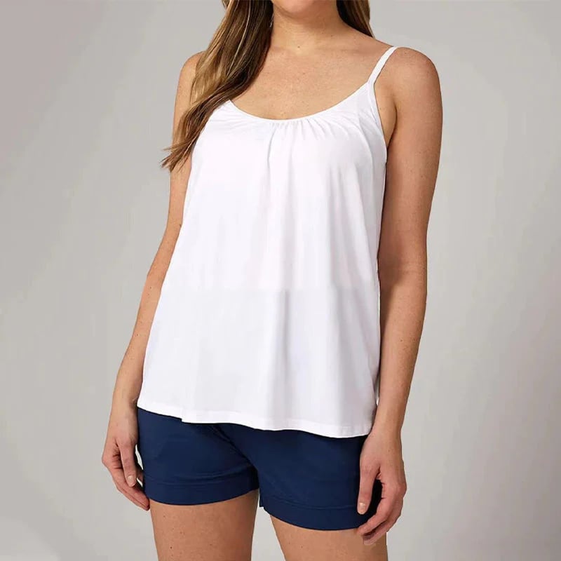 (🎁Early Mother's Day Promo- 70% OFF) 2024 Loose-fitting Tank Top With Built-in Bra (Buy 2 Get Free Shipping)