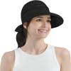 SUN CUBE Women Sun Hat for Outdoor UV Protection, Wide Brim Sun Hat Ponytail, Convertible Zip-Off Beach Hat Visor