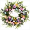 Handmade Artificial Easter Rabbit Wreath with Pastel Eggs