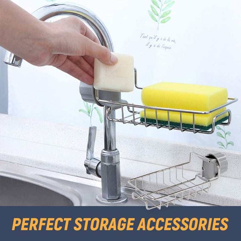 👩‍🍳Stainless Steel Faucet Rack-A Perfect Storage Accessory for Your Kitchen