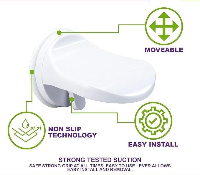 Suction Mount Shower Foot Rest - Easy Install Non Slip