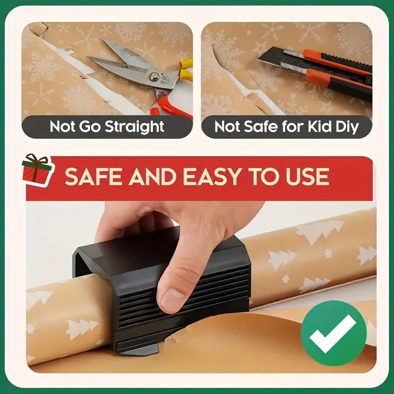🎄🎁Wrapping Paper Cutter – Double Blades & Compact Design