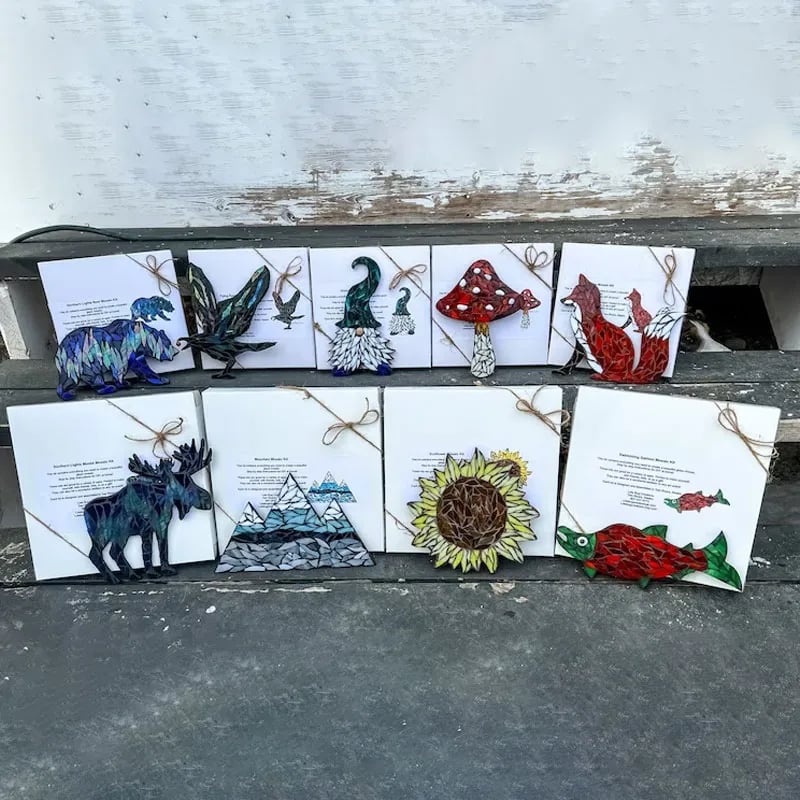 🔥Last Day 70 % OFF~Mountain Range Glass Mosaic DIY Kit