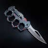 New Skull Printed Knuckle Folding Knife
