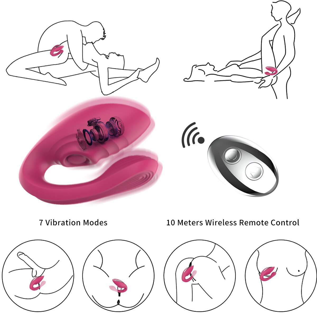 SHEMESIX - Women's Wireless Remote Control Clitoris Stimulating Vibrator Couple Wearable Butterfly Underpants Vibrator