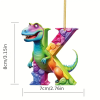 🔥Last Day Promotion - 70% OFF🎁🦖🦖Christmas Dinosaur Alphabet Ornaments🎁Customized By Your Choice Freely