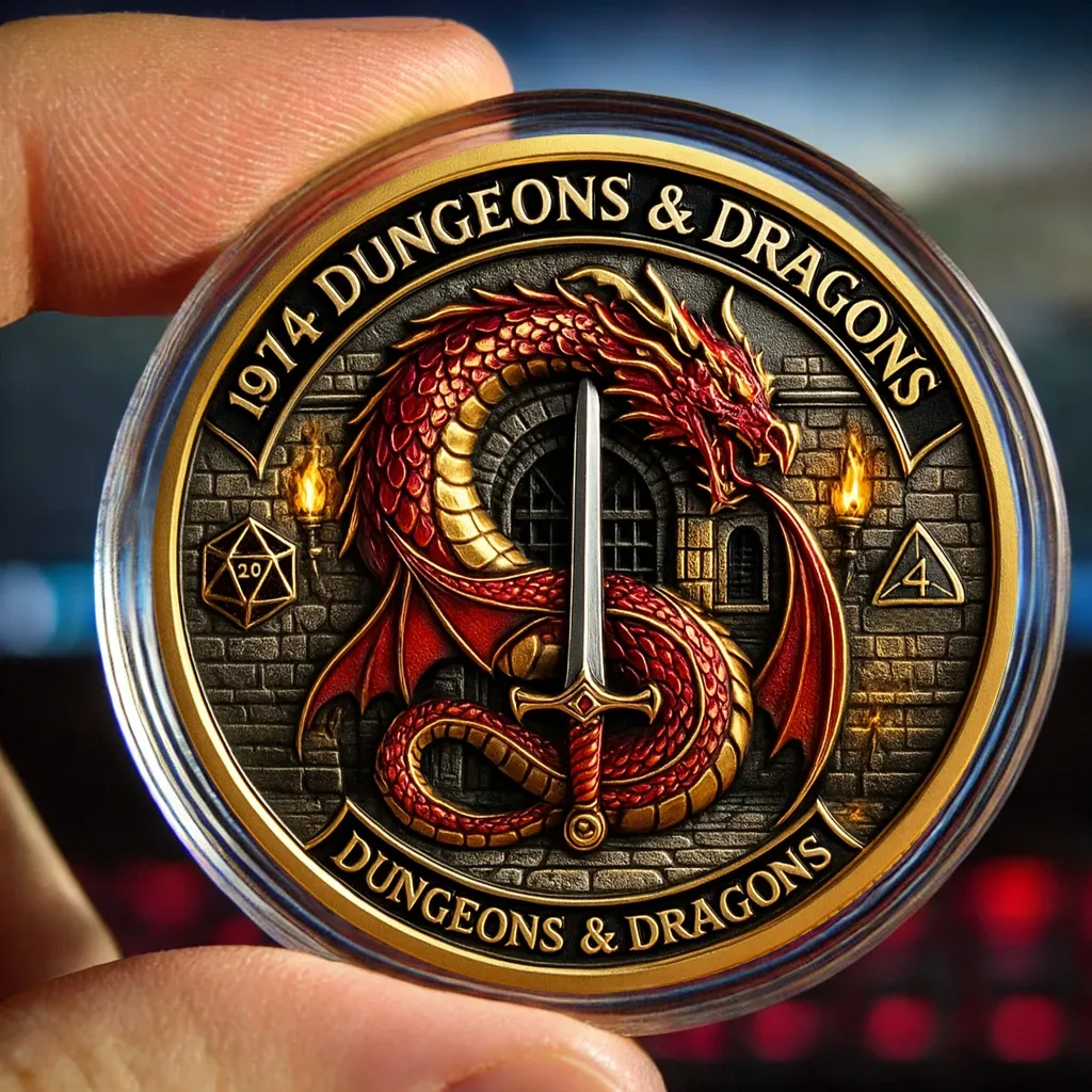 🔥Limited Edition🎁Dungeons & Dragons 1974 Commemorative Coin