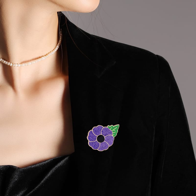 Limited Edition Remembrance Day Purple Poppy Badge