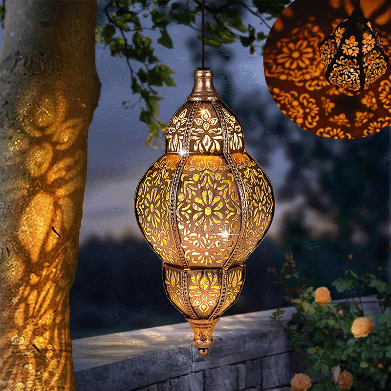 Hanging Solar Moroccan Lantern Outdoor Decoration