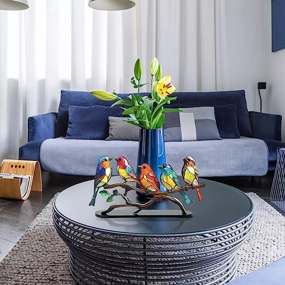🎖️July 4th Flash Sale: 50% OFF Sitewide! 💕 <strong>Handmade</strong>🌈Colorful Birds on Branch Desktop Ornaments, Buy 2 Save 10%