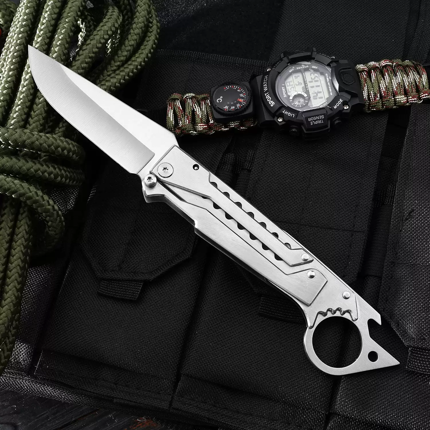 Sky-breaking multifunctional mechanical folding knife