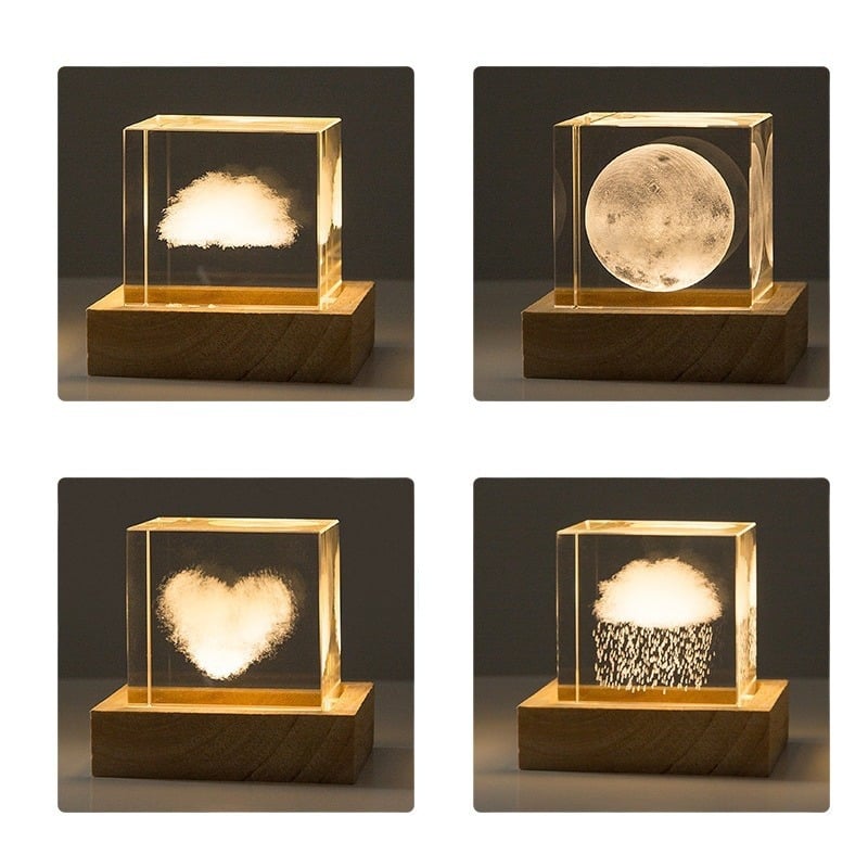 🔥Last Day Promotion - 70% OFF🎁3D Heart Glass Cloud Crystal Cube Ornament☁️