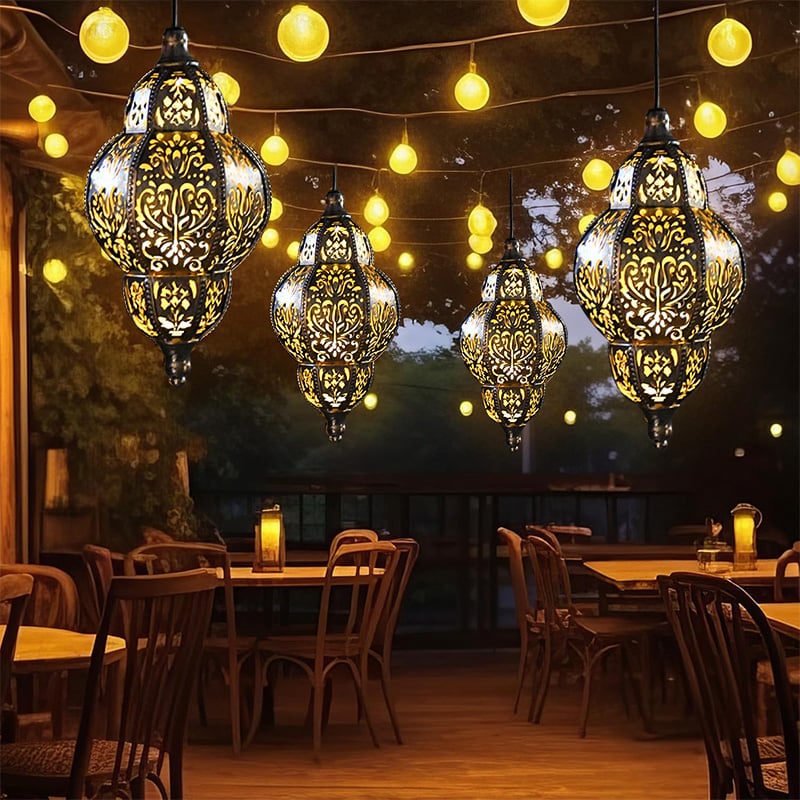 Hanging Solar Moroccan Lantern Outdoor Decoration