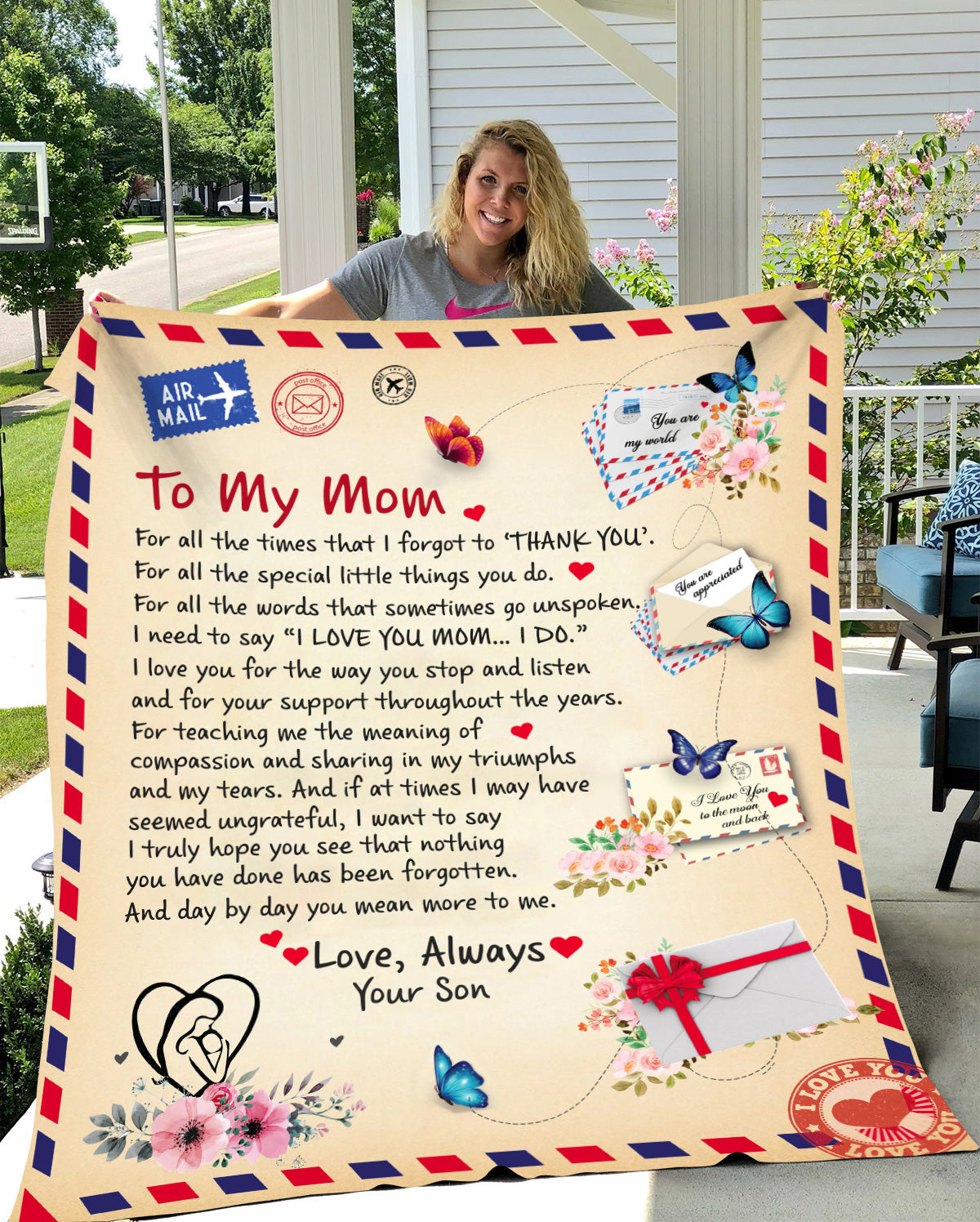 🔥Limited Time Sale 48% OFF🎉Giant Post Card Blanket - From Son(Free shipping)