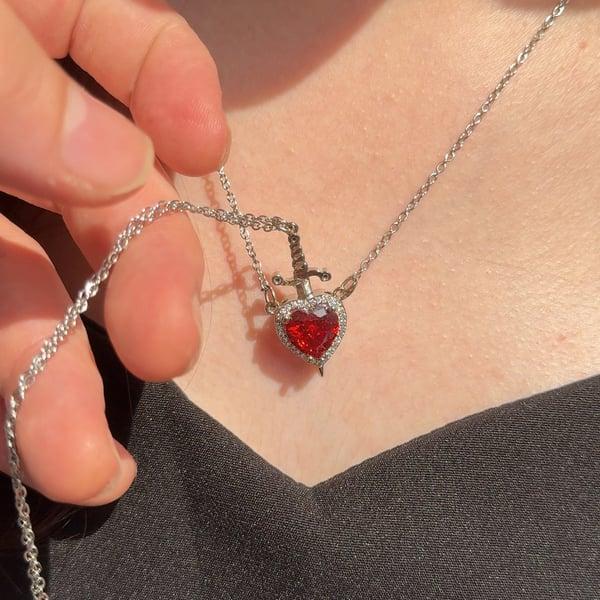 🌹You are in My Heart Necklace Set, Heart Sword Necklace