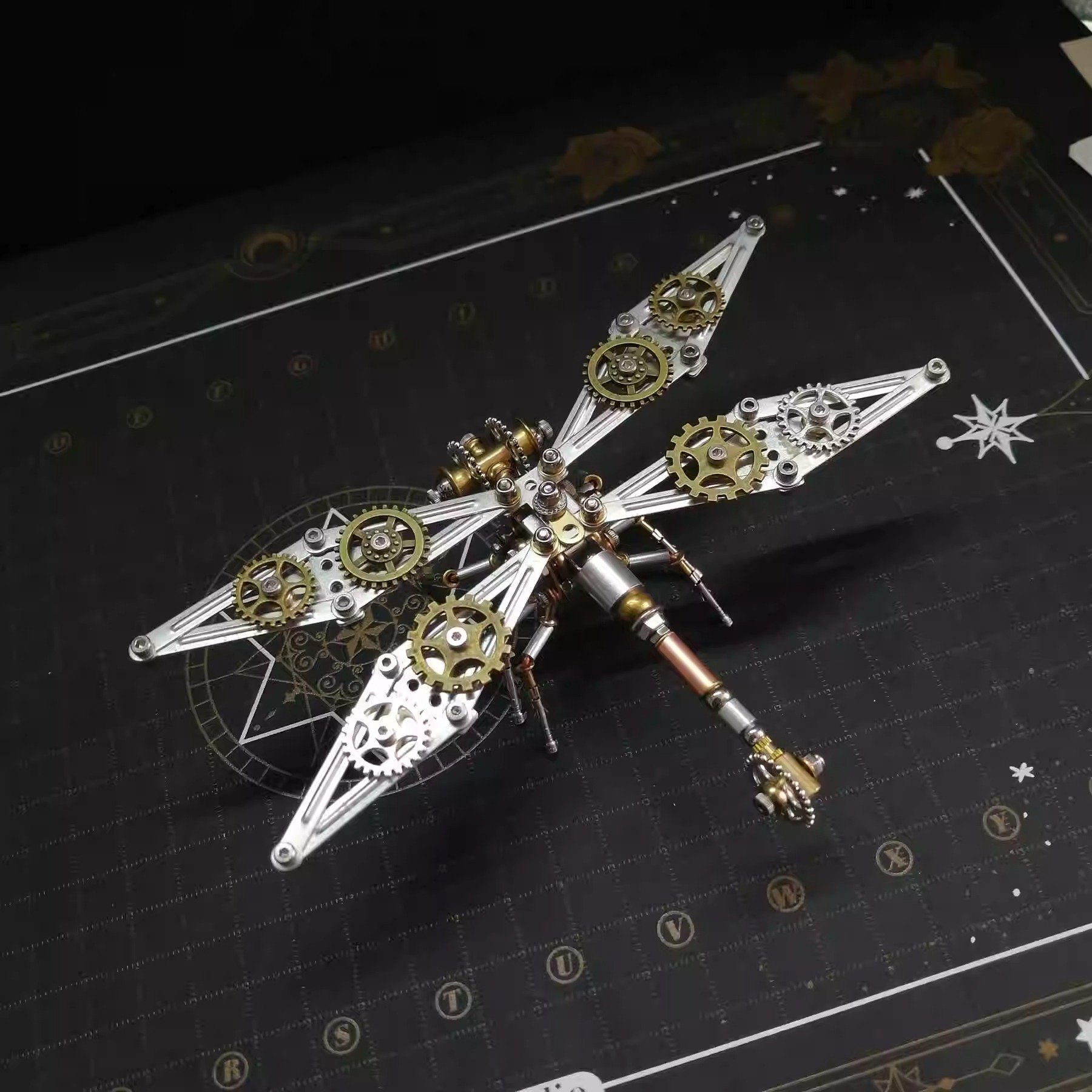 3D Insect Brass Puzzle, 100PCS+ Steampunk Dragonfly Model, Puzzle DIY Craft Kit, Great Gifts for Teens and Adults