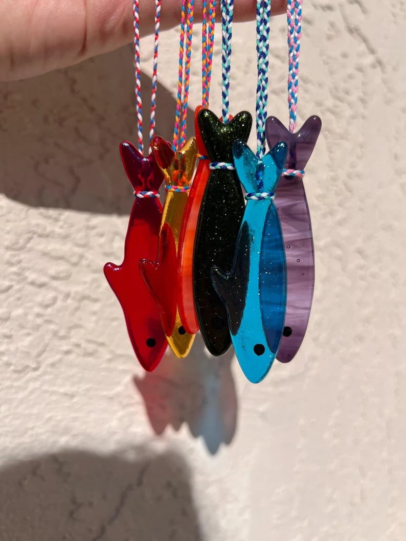 🔥LAST DAY🐟️Handmade Stained Glass Sardine Suncatcher!