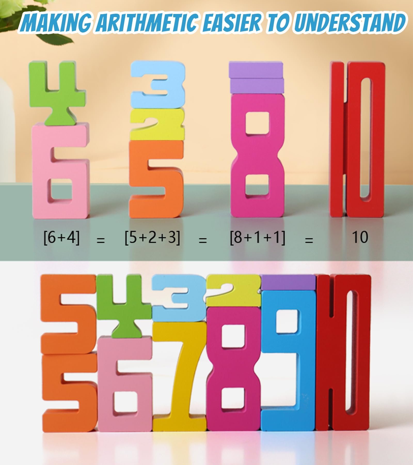🥇Montessori-Inspired Wooden Number Building Blocks