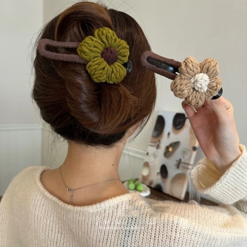 (🎁Last Day 49% OFF)🌸Crochet Flower Duckbill Hair Clip-Discount Buy 3 Get 1 Free