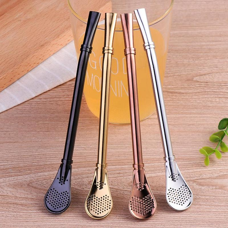 (🔥Clearance Sale - 50% OFF) Stainless Steel Drinking Straw Spoon ,Buy 5 Get 4 Free & Free Shipping