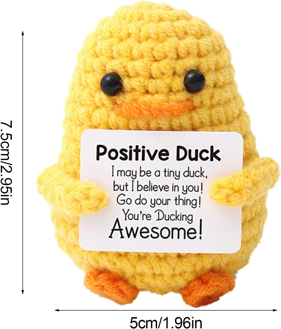 🐥Inspirational Crochet Positive Duck - 🧶Handmade Emotional Cheer Support🔥