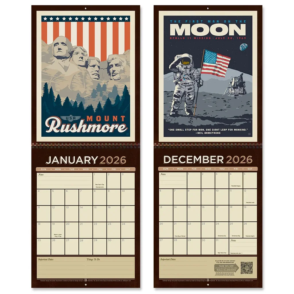 🔥Last Day 50% OFF-🔵🔴⚪250th Anniversary 2026 Calendar