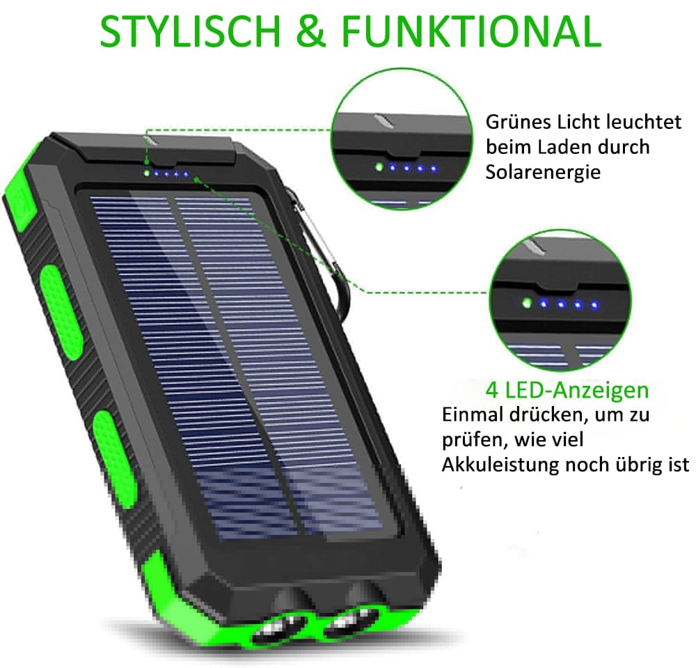 📢🔥Letzter Tag 49 % RABATT🔥Wasserdichte Solar-Powerbank