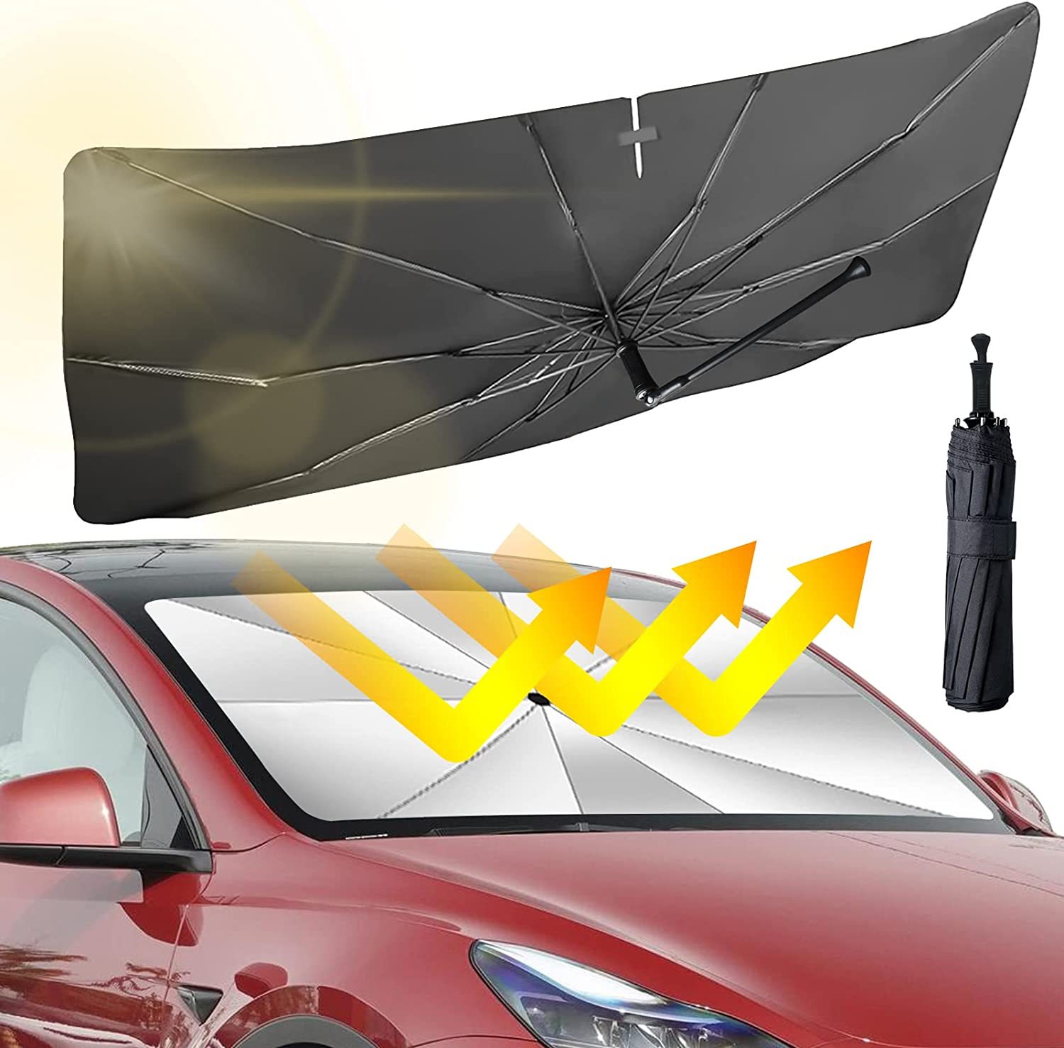 👍Last Day Promotion 50% OFF🎁Car Windshield Sun Shade Umbrella(Heat Insulation Protection)