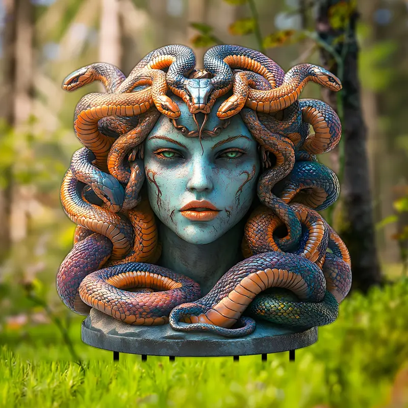 Medusa and Snake Garden Stake