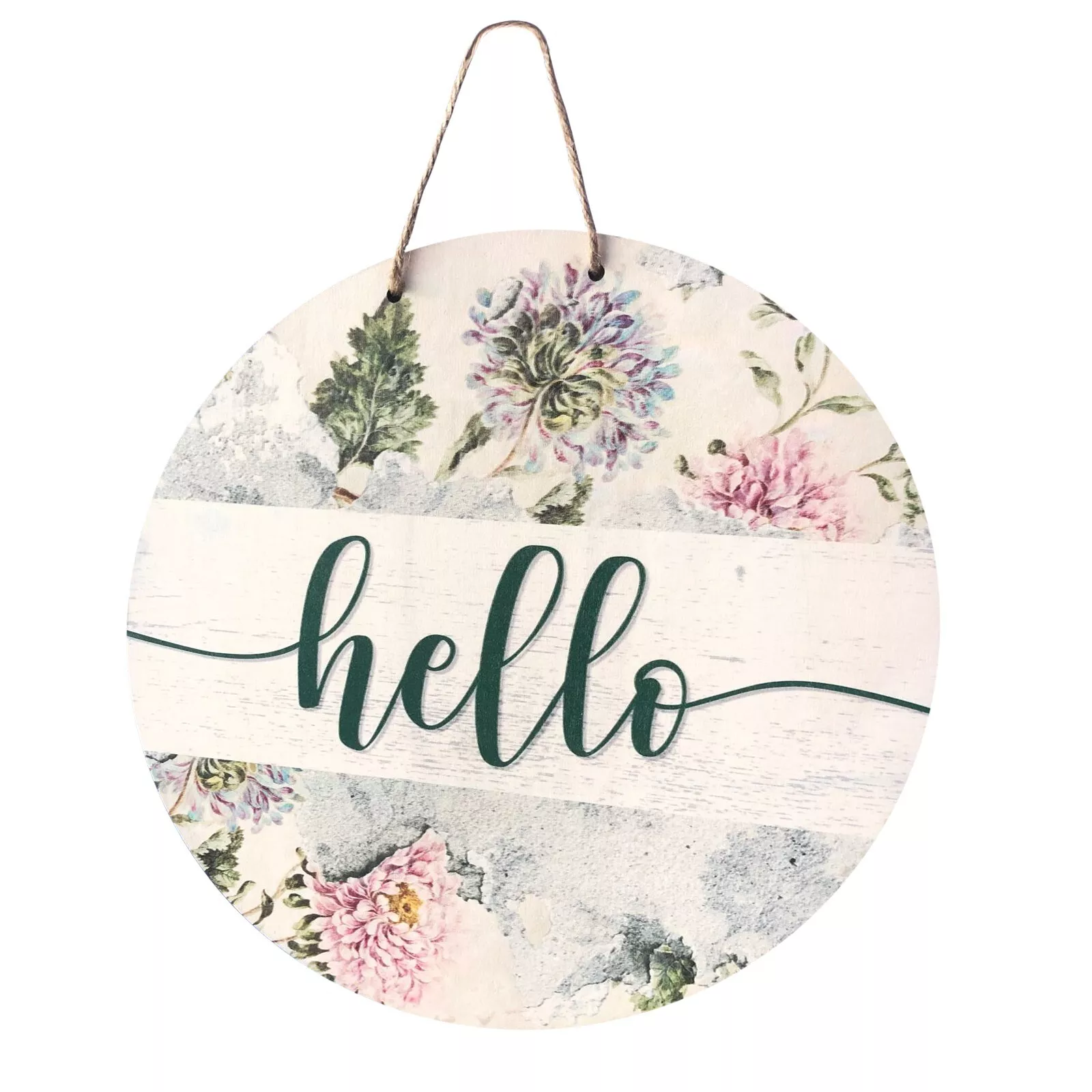 Rustic Farmhouse Flower Welcome Funny Door Hanger