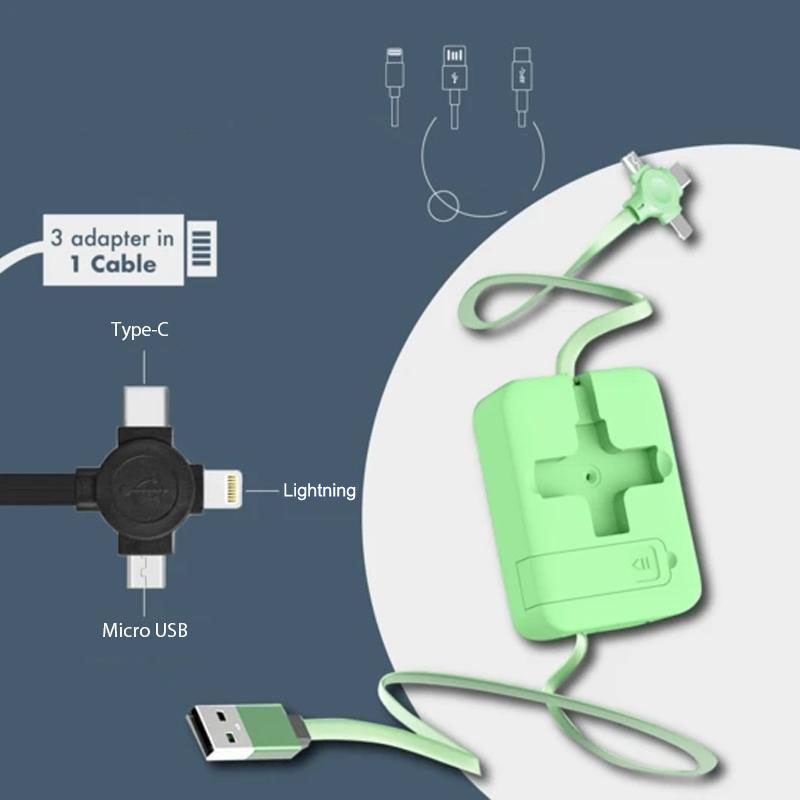 🎄(Christmas Hot Sale - 49% Off) 3-in-1 Data Cable Phone Stand - Buy 4 Get Extra 20% OFF