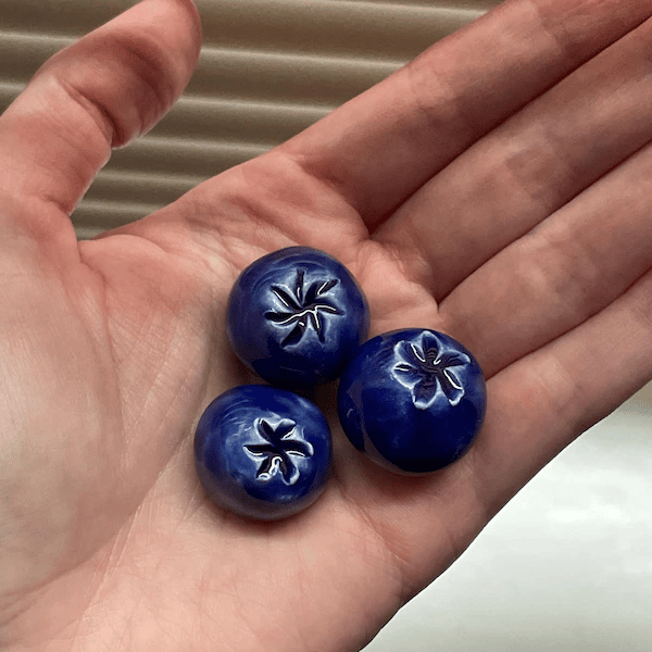 🔥Cute Blueberry Fridge Magnet – Handmade Ceramic Decor