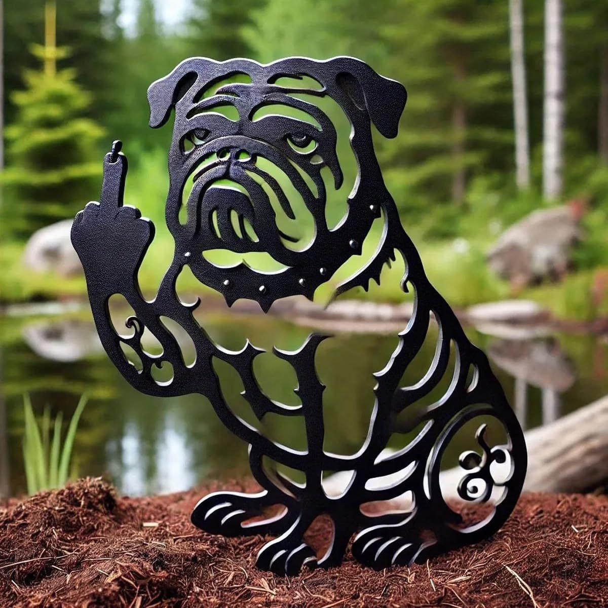 🔥 50% OFF – Limited Time Only!  Humorous Garden Decor – Middle Finger Trump, Bulldog & Bigfoot Cutouts