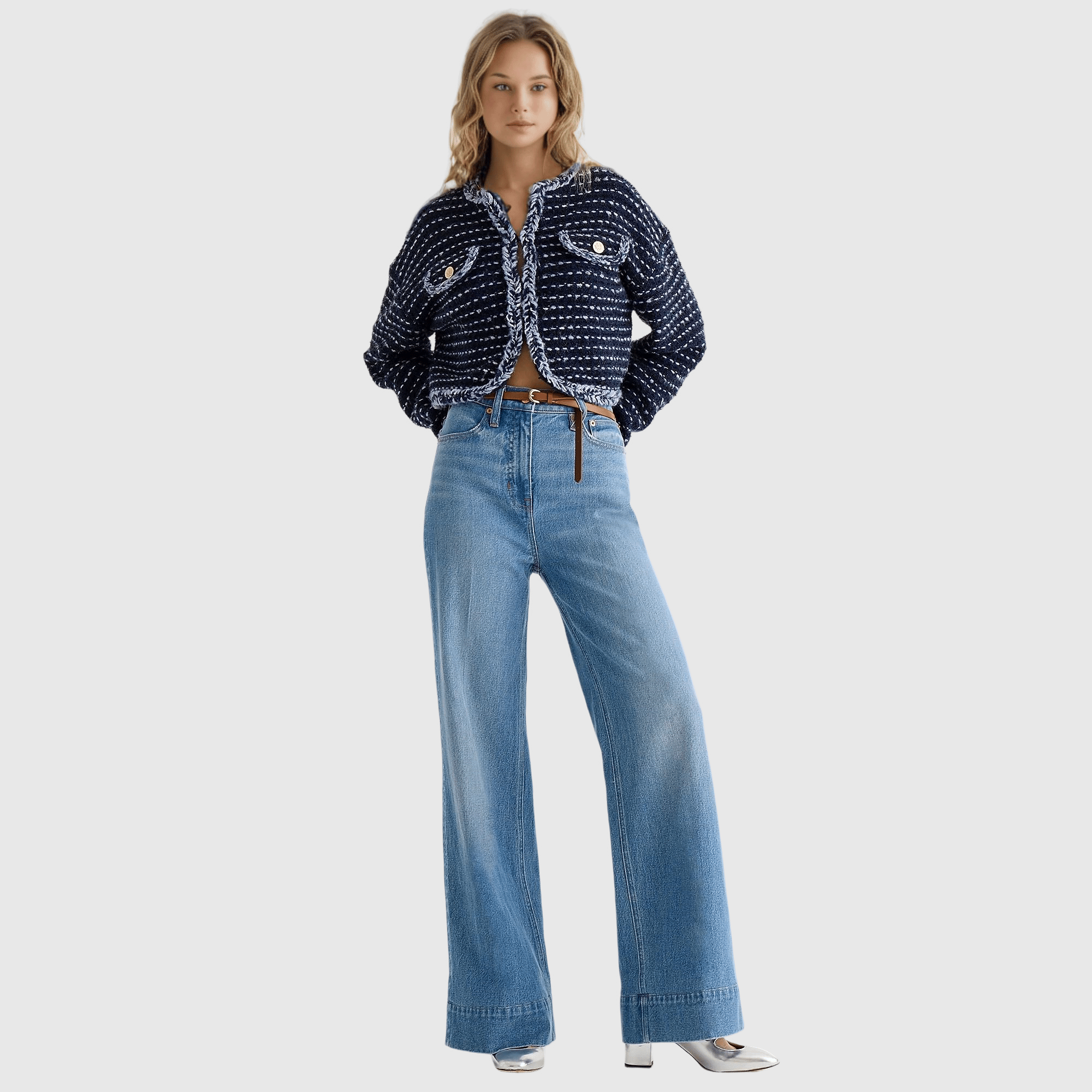 🌞Letzter Tag 49% Rabatt👖Tall Tummy Control Jeanshose mit weitem Bein