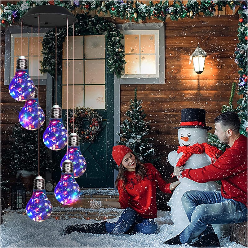 🎁TikTok Last Day Sale - 70% OFF🎉Colorful LED Solar-Powered Light Bulb Wind Chimes