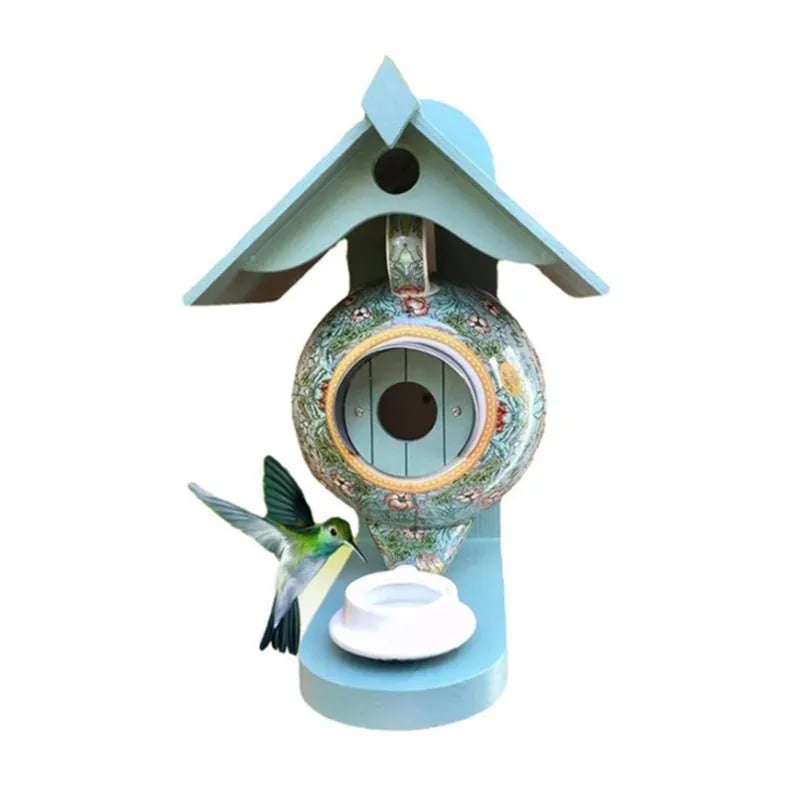 🎄Christmas Sale- 70% OFF🎁William Morris Teal Teapot Hummingbird House