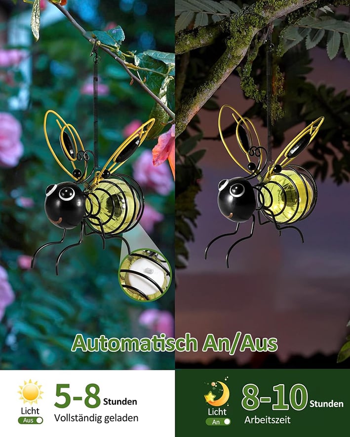 🐝Solar-Bienenlicht zum Aufhängen im Freien